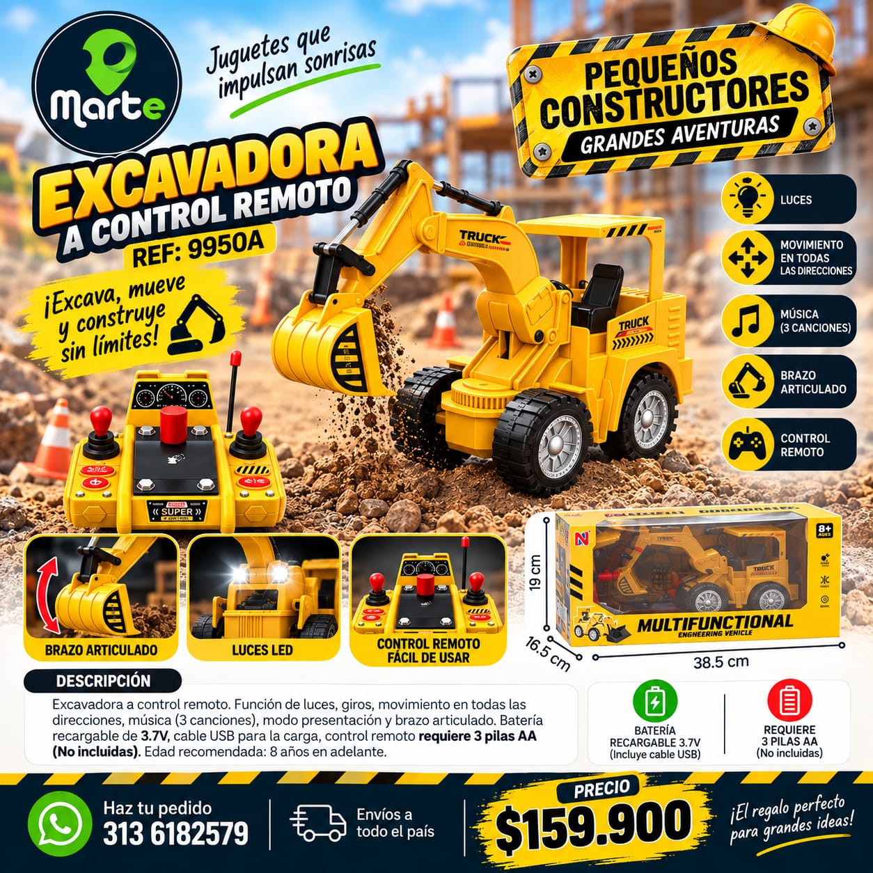 Excavadora a control